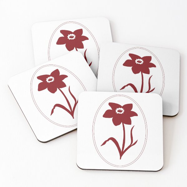 Item preview, Vintage Red Botanical Floral Motif in Oval Frame - 06 designed and sold by ivyysophia.