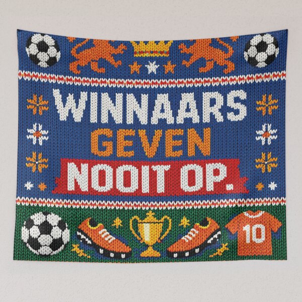 Item preview, Winnaars Geven Nooit Op Football Netherlands Knitting Pattern designed and sold by Mauswohn.
