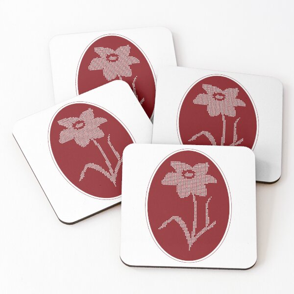 Item preview, Vintage Red Botanical Floral Motif in Oval Frame - 07 designed and sold by ivyysophia.
