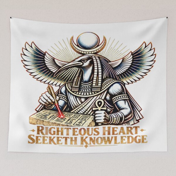Item preview, Thoth Egyptian God of Wisdom – Righteous Heart Seeketh Knowledge designed and sold by HoodiePlanet.