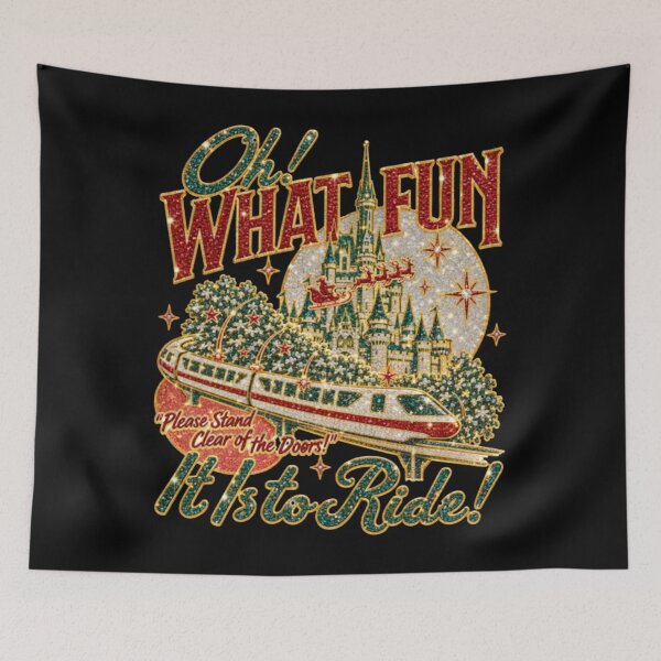 Item preview, Oh What Fun It Is To Ride Vintage Christmas, Monorail, Castle Spaceship Earth Holiday Season designed and sold by InnerAssemply.