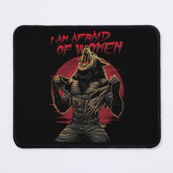 Item preview, I Am Afraid Of Women Red Funny Sigma Wolf Meme designed and sold by kysen-redmo.
