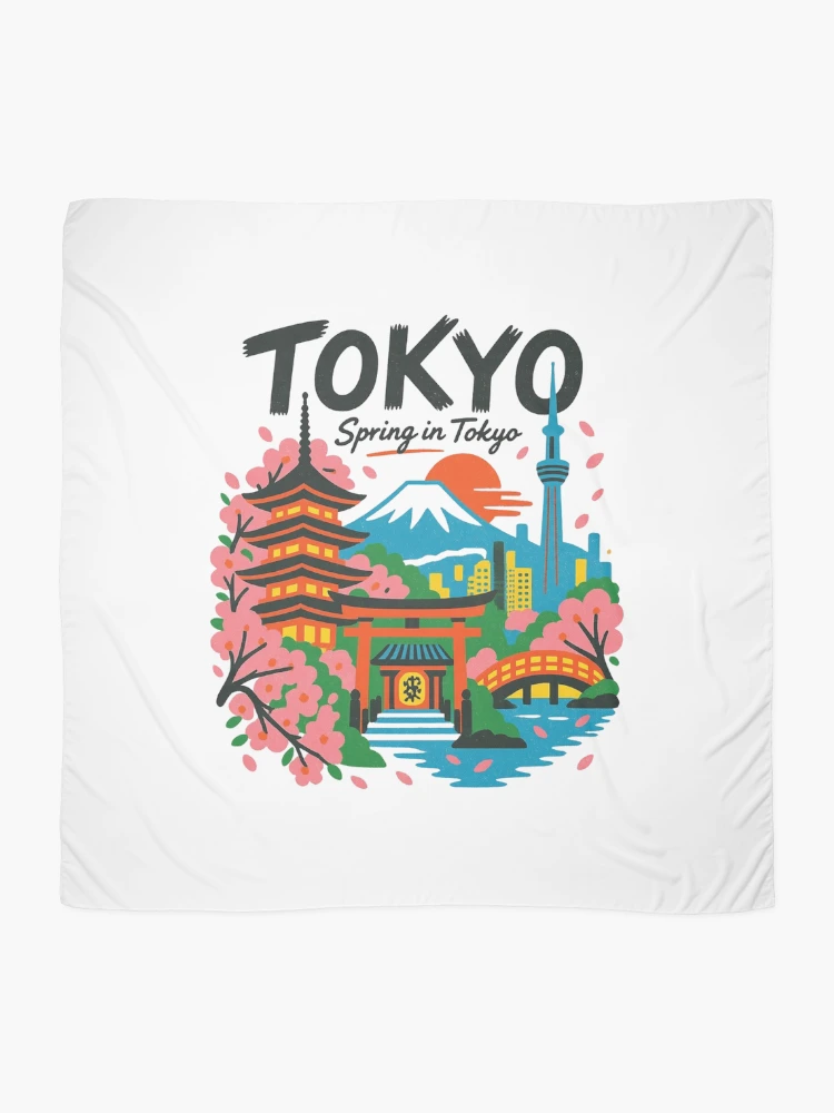 Thumbnail 2 of 3, Scarf, Spring In Tokyo designed and sold by HBDStudio.