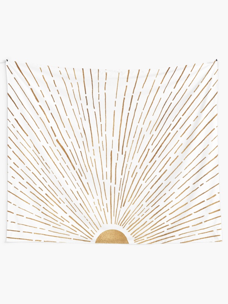 Alternate view of White Gold Sunset Tapestry