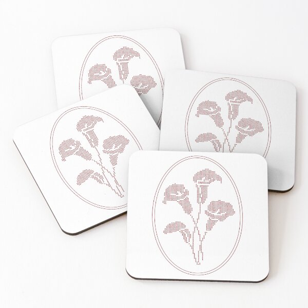Item preview, Vintage Red Botanical Floral Motif in Oval Frame - 16 designed and sold by ivyysophia.