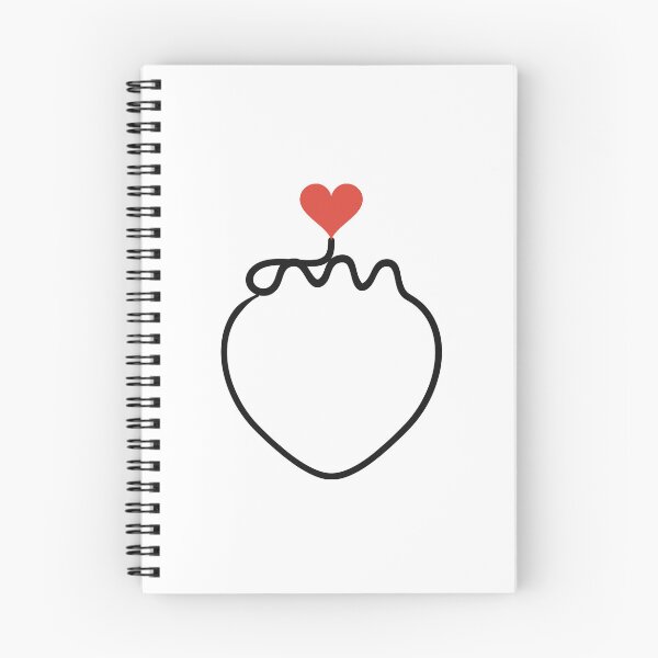 Item preview, Minimalist Strawberry One Line Art with Red Heart designed and sold by MirrorsFineArt.