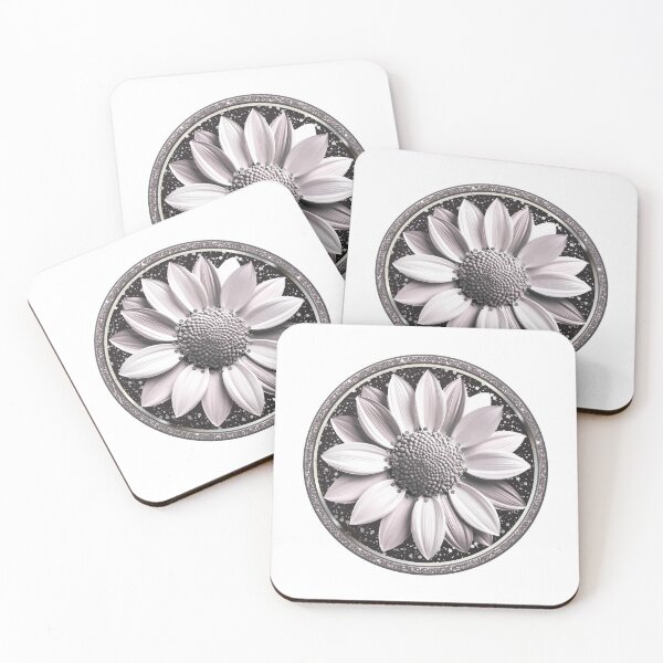 Item preview, Elegant Silver Dahlia Sparkle Floral Mandala designed and sold by MinimalAurashop.