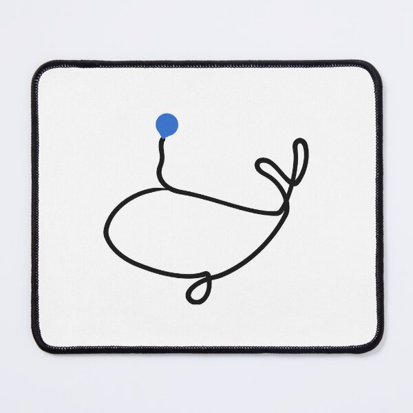 Item preview, Minimalist Whale One Line Art with Blue Water Drop designed and sold by MirrorsFineArt.