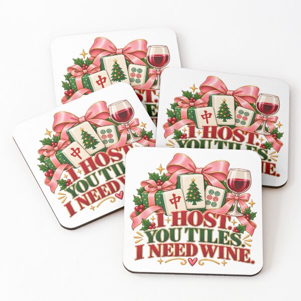 Item preview, Funny Mahjong Christmas Sticker - I Host You Tiles designed and sold by TeeVex.