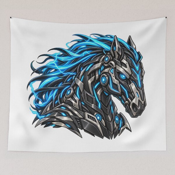 Item preview, Cyberpunk Techwear Cyber Stallion Armor Art designed and sold by RiteshCenter .