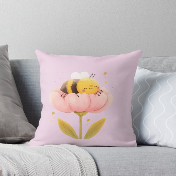 Item preview, Dream Big – Sleepy Kawaii Bumblebee on Flower designed and sold by MushArtist.