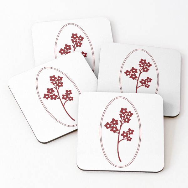 Item preview, Vintage Red Botanical Floral Motif in Oval Frame - 22 designed and sold by ivyysophia.