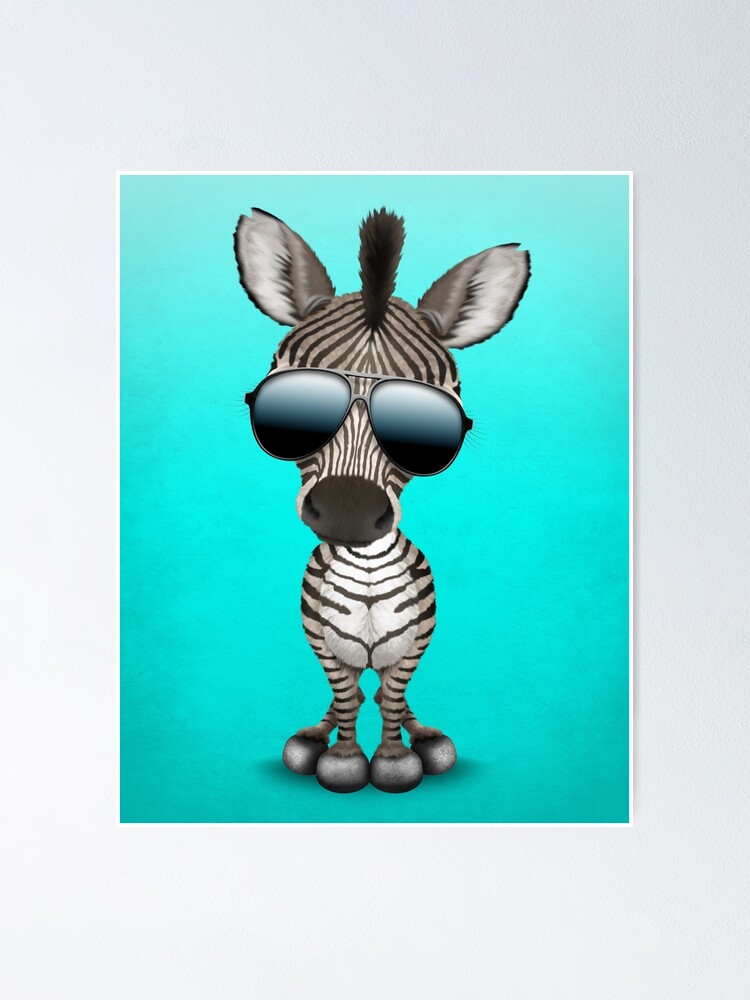 "Cute Baby Zebra Wearing Sunglasses" Poster by JeffBartels Redbubble