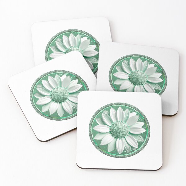 Item preview, Emerald Green Dahlia Sparkle Mint Floral Mandala designed and sold by MinimalAurashop.
