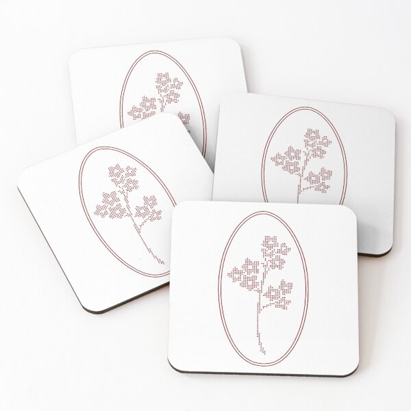 Item preview, Vintage Red Botanical Floral Motif in Oval Frame - 24 designed and sold by ivyysophia.