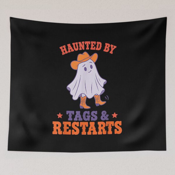 Item preview, Haunted Tags and Restarts Funny Line Dancing Halloween Ghost designed and sold by River Silva.