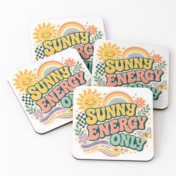 Item preview, Sunny Energy Only Retro Groovy Sunshine Rainbow Positive Vibes Art designed and sold by inkoutninja.