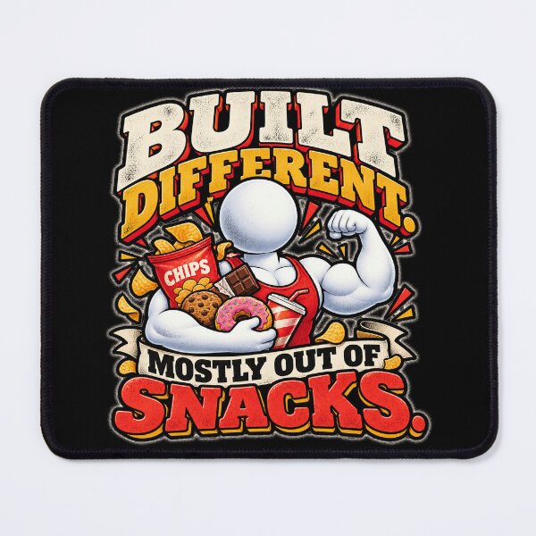 Item preview, Built Different Mostly Out of Snacks Funny Gym designed and sold by THAT-ONE-TEE.