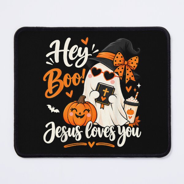 Item preview, Hey Boo Jesus Loves You Halloween Christian Spooky Season designed and sold by River Silva.
