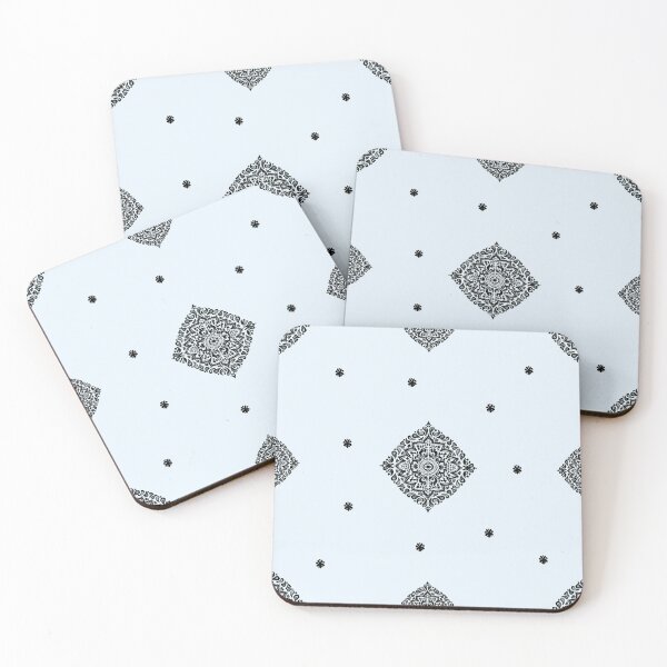 Item preview, Delicate floral pattern small in blue and black designed and sold by Quiet Waters Design.