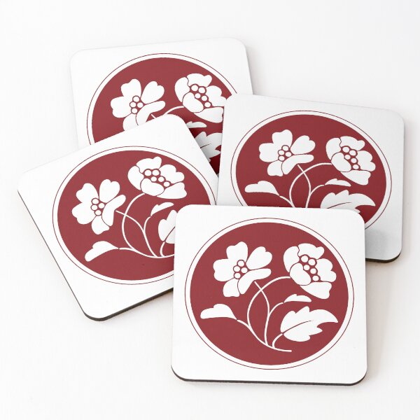 Item preview, Vintage Red Botanical Floral Motif in Round Frame - 09 designed and sold by ivyysophia.