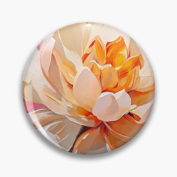 Item preview, Modern Lotus blossom painting with bright pink orange background  designed and sold by TYA - Take Your Art.