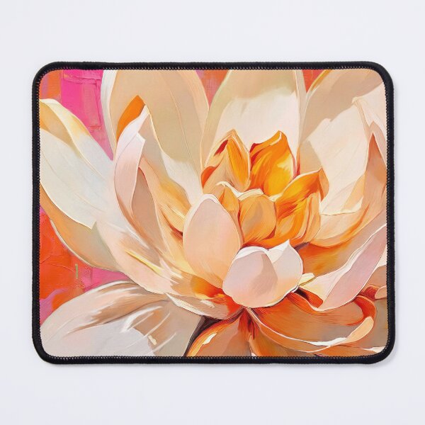 Item preview, Modern Lotus blossom painting with bright pink orange background designed and sold by TYA - Take Your Art.