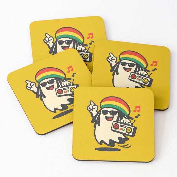 Item preview, Rasta Boombox Ghost – Cute Spooky Reggae Halloween Cartoon designed and sold by Douglystuff.