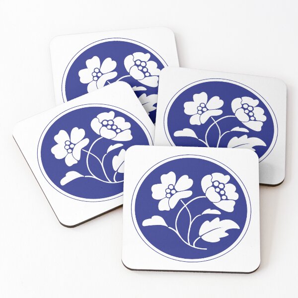 Item preview, Vintage Blue Botanical Floral Motif in Round Frame - 09 designed and sold by ivyysophia.