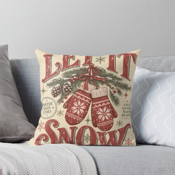 Item preview, Title Let It Snow – Vintage Nordic Christmas Mittens designed and sold by NookMerch97 .