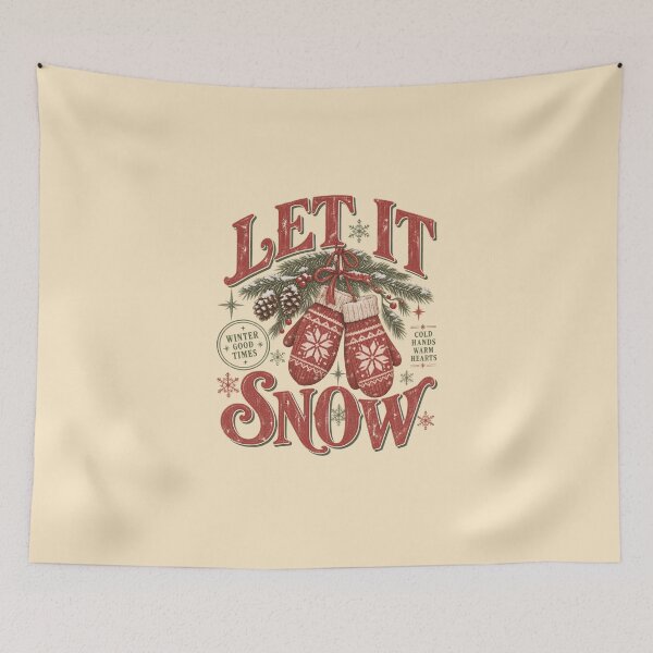 Item preview, Title Let It Snow – Vintage Nordic Christmas Mittens designed and sold by NookMerch97 .