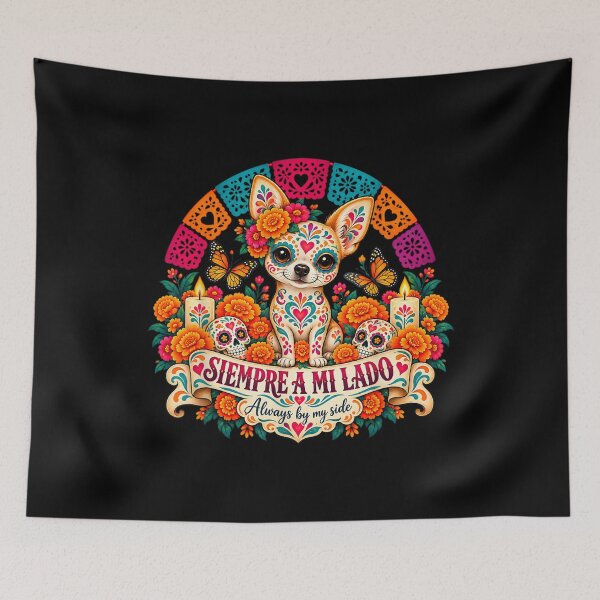 Item preview, Day of the Dead Chihuahua with Marigolds designed and sold by StanaLuis.