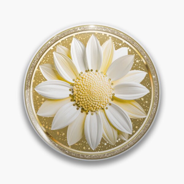 Item preview, Luxury Gold Dahlia Glitter Sparkle Floral Circle designed and sold by MinimalAurashop.
