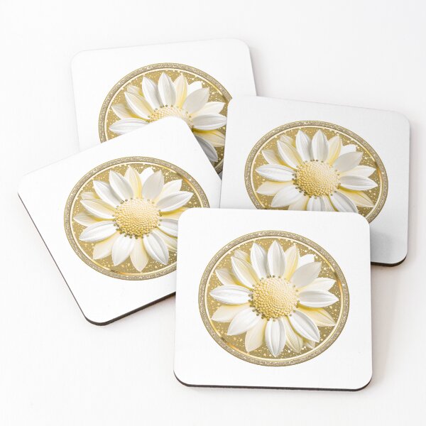 Item preview, Luxury Gold Dahlia Glitter Sparkle Floral Circle designed and sold by MinimalAurashop.