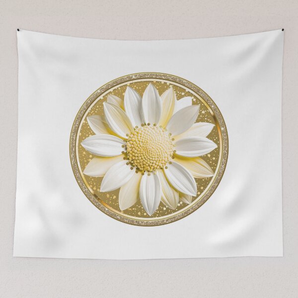 Item preview, Luxury Gold Dahlia Glitter Sparkle Floral Circle designed and sold by MinimalAurashop.