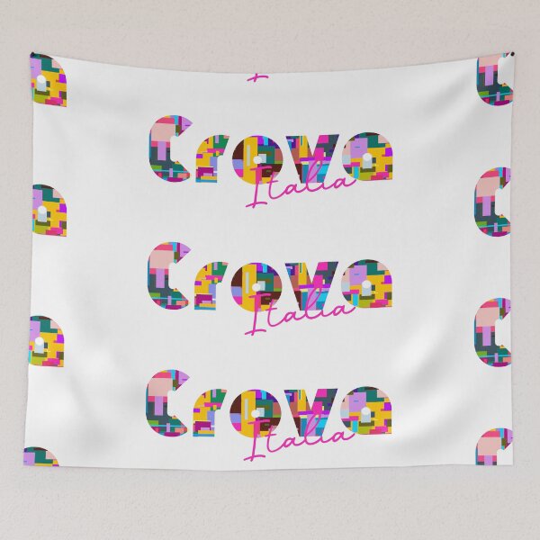 Item preview, Crova, Vercelli, Italy, Italia, colorful typography design for travellers designed and sold by Wanderful-roads.