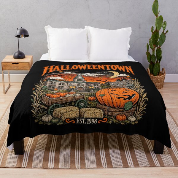 Item preview, Vintage Halloween Pumpkin Town Autumn Night designed and sold by River Silva.