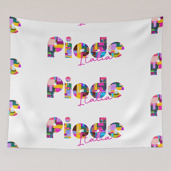 Item preview, Piode, Vercelli, Italy, Italia, colorful typography design for travellers designed and sold by Wanderful-roads.