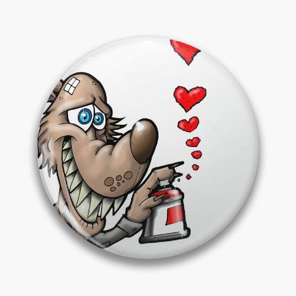 Item preview, Cartoon Wolf Graffiti Artist Spraying Hearts – Cute Valentine Street Art (red) designed and sold by BlachGallery.