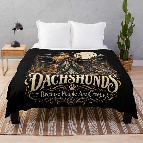 Item preview, Gothic Witch with Dachshunds Beneath Full Moon designed and sold by StanaLuis.