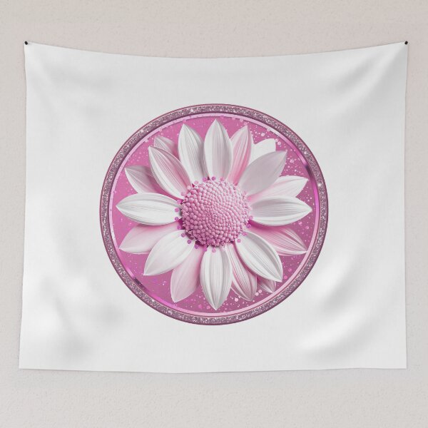 Item preview, Sweet Pink Dahlia Sparkle Glitter Floral Mandala designed and sold by MinimalAurashop.