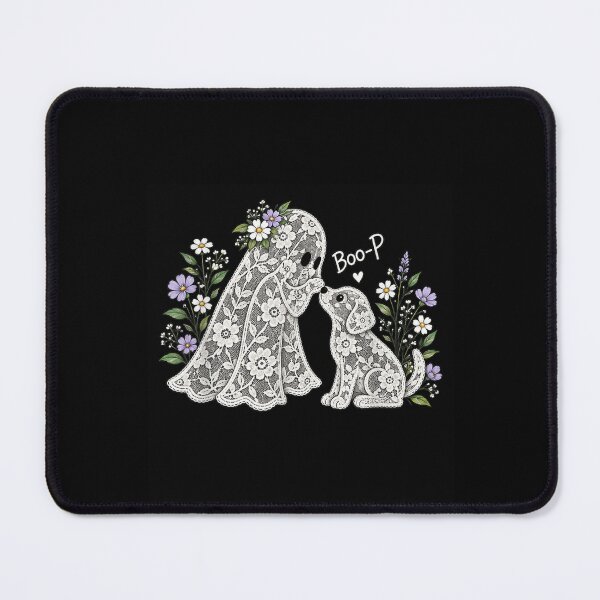 Item preview, Floral Lace Ghost Booping a Cute Dog designed and sold by StanaLuis.