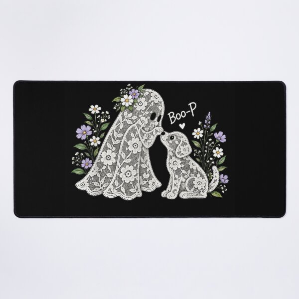 Item preview, Floral Lace Ghost Booping a Cute Dog  designed and sold by StanaLuis.