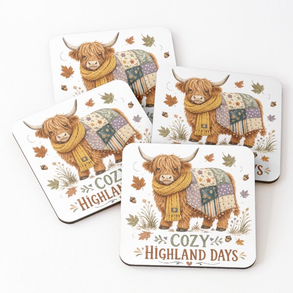 Item preview, Cozy Highland Days Cute Highland Cow Autumn Cottagecore Farm Animal Art designed and sold by inkoutninja.