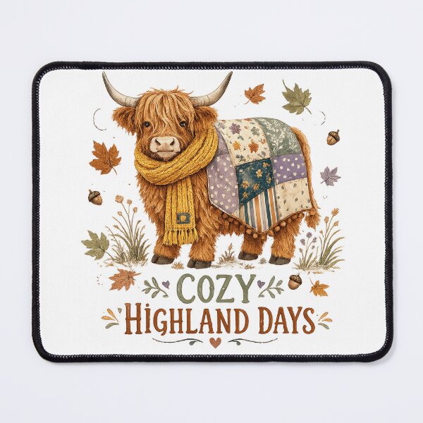 Item preview, Cozy Highland Days Cute Highland Cow Autumn Cottagecore Farm Animal Art designed and sold by inkoutninja.