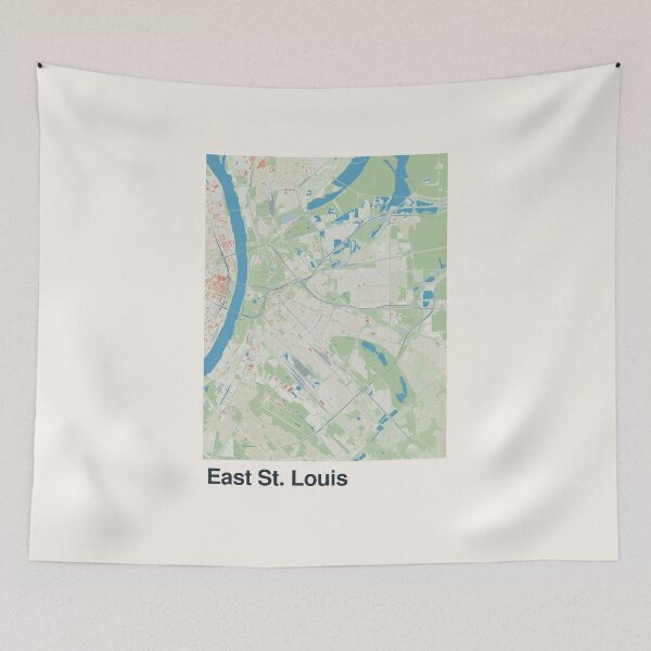 Item preview, East St. Louis Minimalistic Map Art designed and sold by MapsNerd.
