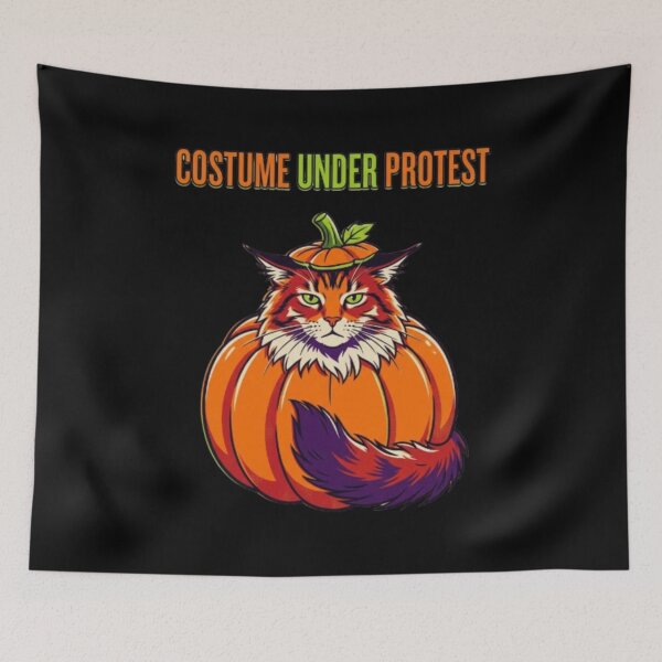 Item preview, Costume Under Protest Cat Funny Pumpkin Costume Cat Annoyed Cat Halloween Gift Maine Coon Mom designed and sold by FurRealStudioCo.
