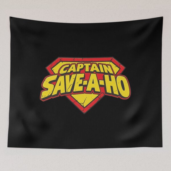 Item preview, Captain Save A Hoe Superman Style Logo Distressed White Red Yellow Superhero Parody Meme Apparel designed and sold by kosterbleack.