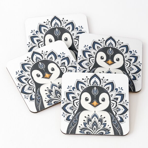 Item preview, Mandala Penguin – Cute Blue Floral Ornamental Penguin Illustration designed and sold by Creative Owlet.