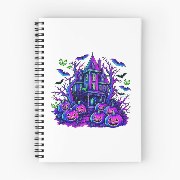 Item preview, Neon Halloween Haunted House Spooky Pumpkin Night designed and sold by Taniyah Gomes.